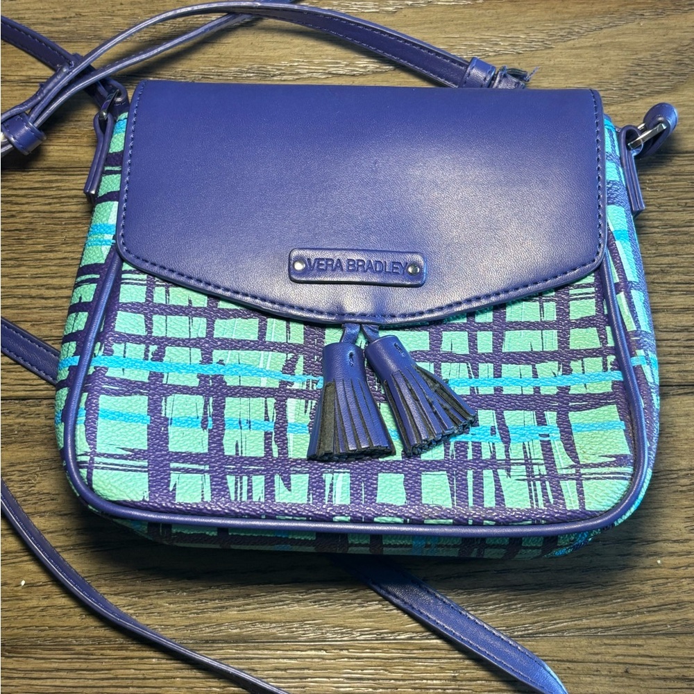 Vera Bradley Geometric Blue and Green Crossbody